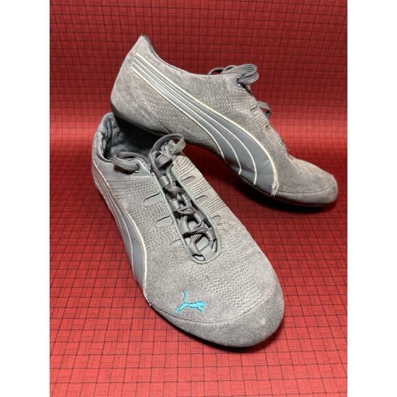 Puma Sport Lifestyle Suede Women’s US Size 6.5 Grey/Turquoise Slightly Worn - Picture 1 of 7